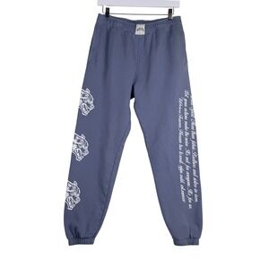 Darc Sport Wolves Club Faded Blue Graphic Sweatpants Joggers Mens M Athleisure
